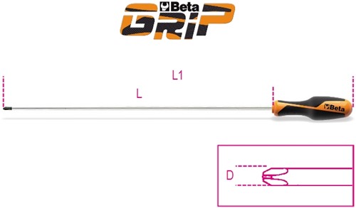 Beta Schroevendraaiers voor Phillips® kruiskopschroeven, lange uitvoering 1262L 4,5X400 - 012620206