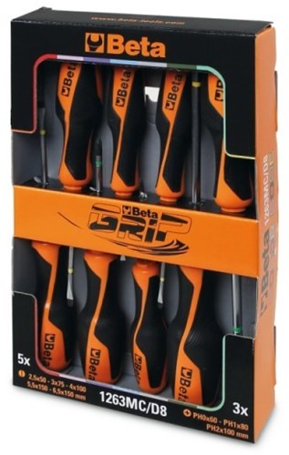 Beta 1263MC/D8 8-delig set schroevendraaiers | gekleurd - 012632008 - 012632008