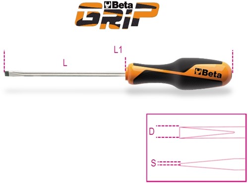 Beta Schroevendraaiers voor verzonken sleufschroeven 1264 5X125 - 012640018