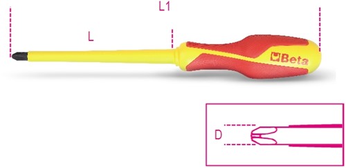 Beta Schroevendraaiers voor Phillips® kruisschroeven 1272MQ 3X8X150 - 012720724