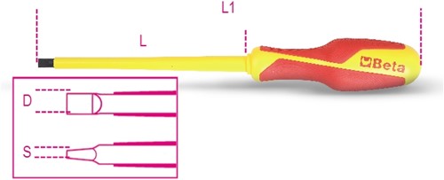 Beta Schroevendraaiers voor verzonken sleufschroeven 1274MQ 8X175 - 012740715