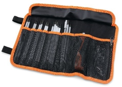 Beta 1281BG/B28NA Assortiment van 16 omkeerbare schroevendraaiers | 9 1/4" doppen | 2 toebehoren en 1 handvat | in duurzame polyester foudraal - 012810511 012810511
