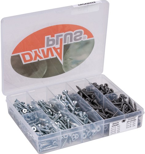 Dynaplus 7-Vaks Organizer Verzinkt/Ar Tx | gevuld met 325 schroeven - 0289.01.10310-2
