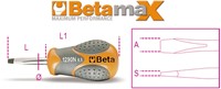Beta Schroevendraaier voor sleufschroeven, korte uitvoering 1290N 6,5X30 - 012900106