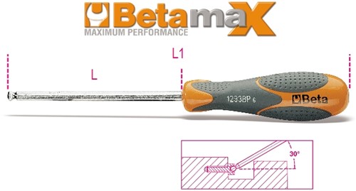 Beta Schroevendraaier met kogelkop 1293BP 8 - 012930515