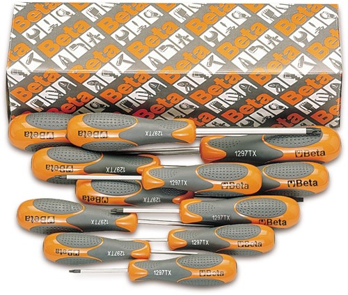 Beta 12-delige set schroevendraaiers voor Torx® schroeven (art. 1297TX) 1297TX/S12 - 012970312