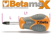 Beta Schroevendraaier voor kruiskop Pozidriv® - Supadriv® schroeven extra korte uitvoering 1299N/PZ 2 - 012990024