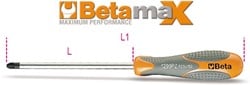 Beta Schroevendraaier voor kruiskop Pozidriv® - Supadriv® schroeven 1299PZ 0 - 012990000