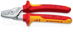 Knipex Kabelschaar | lengte 160 mm | hoofd verchroomd VDE | meercomponenten mantels vorm 1 | 1 stuk - 95 16 160