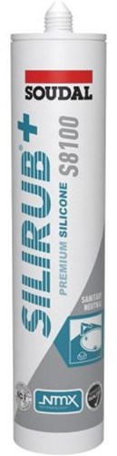Soudal Silirub+ S8100 Neutraal | Sanitairkit | Grijs Wit | Ral 9002 | 300 ml - 144844