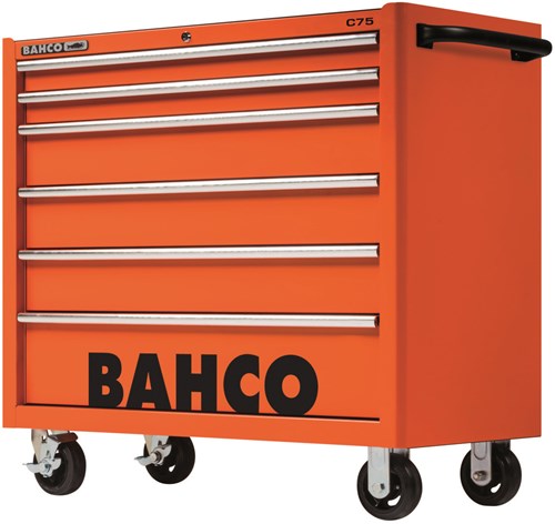 Bahco Gereedschapswagen 'classic' C75 40" met 6 lades | oranje | 986 mm x 501 mm x 1100 mm - 1475KXL6