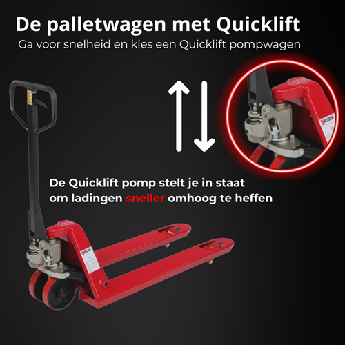 Weldon Palletwagen Quicklift | 2500KG | 1150 mm | Polyurethaan | Enkelvoudig - QRPE-Q-2