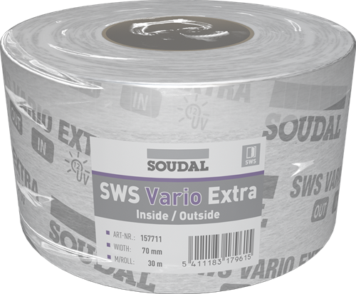 Soudal SWS Vario Extra | Vochtregulerende folie | 100 mm x 30 m | Wit - 157712