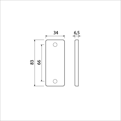 AMI Rechthoek Rozet 4 RH Blind F-1 - 216401-2