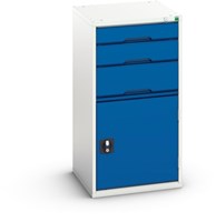 Bott Verso Schuifladenkast | 525x550x1000mm | 3 Laden | 1 Deur | RAL 5010 - 16925061.11