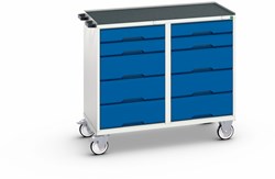 Bott Verso Mobiele Kast | 1050x600x980mm | 10 Laden | Top Tray | RAL 5010 - 16927102.11