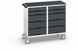 Bott Verso Mobiele Kast | 1050x600x980mm | 10 Laden | Top Tray | RAL 7016 - 16927102.19