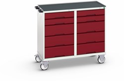 Bott Verso Mobiele Kast | 1050x600x980mm | 10 Laden | Top Tray | RAL 3004 - 16927102.24