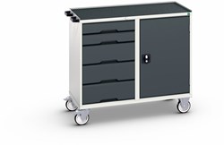 Bott Verso Mobiele Kast | 1050x550x965mm | 5 Laden | 1 Deur | Top Tray | RAL 7016 - 16927122.19