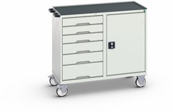 Bott Verso Mobiele Kast | 1050x550x965mm | 6 Laden | 1 Deur | Top Tray | RAL 7035 - 16927125.16