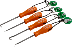 Bahco Miniatuurgereedschapsset | met metalen draadlus | met priemen | haken | prikkers | 150 mm x 80 mm x 17 mm | 4-delig - TAH2633/S4