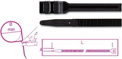 Beta Bmn3690-Nylon Bindstrips Zwart Uv Beste. - BMN3690