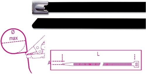 Beta Bmsc6879-Stalen Kabelbinders, Polyester - BMSC6879