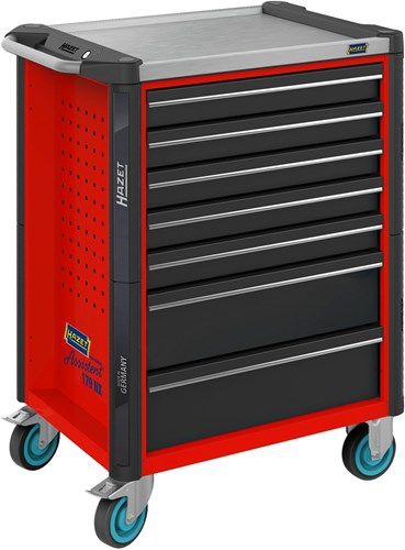 HAZET Gereedschapwagen - Assistent 179NX - enkel 179NX-7-RAL3020 - L x B x H: 785 mm x 518 mm x 1020 mm - Laden, ondiep: 5× 81 x 522 x 398 mm - Laden, diep: 2× 166 x 522 x 398 mm