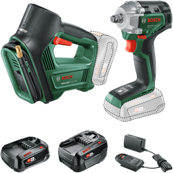 Bosch Groen Accutoolkit Combipack UniversalImpactDrive 18V-350 + UniversalPump 18V | Incl. 1x PBA 18V 2,0 Ah, 1x PBA 18V 4,0 Ah - 0615A5009C