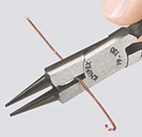 Knipex Rondbuigtang met Zijsnijder (Sieraad-Buigtang) | 130 mm Lengte | Kunststof Bekleed | Zwart Geatramenteerd - 19 01 130 SB-3