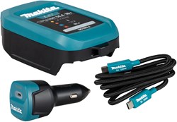 Makita accessoires Lader LXT DC18SJ compleet | Met ADP14 autoadapter | Met USB-C PD kabel - 1915U4-1