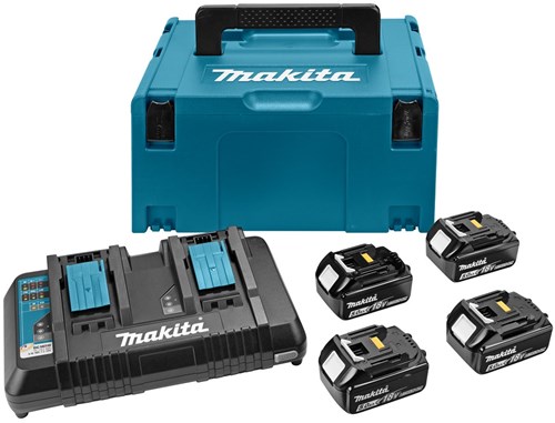 Makita 197158-5 | LXT accuset 18V in Mbox (4x 5.0Ah BL1850 accu + DC18RD duolader) - 197158-5