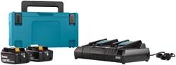 Makita 198077-8 | LXT accu starterset 18V in Mbox nummer 3 (2x  6.0Ah accu BL1860B + DC18RD duolader) - 198077-8