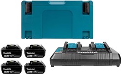 Makita Accessoires 18V Li-Ion accu starterset 198091-4 (4x BL1860B 6.0Ah) + duolader DC18RD in Mbox - 198091-4