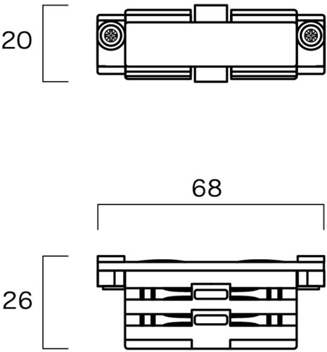 Nordic Koppelstuk tbv. rail wit 3-fasen 5050026-2