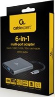 Cablexpert USB-C 6-in-1 multi adapter USB-C dock 6-voudig - 9530506-2