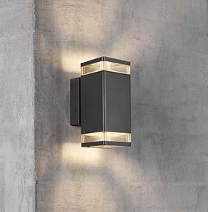Nordlux Wandlamp Elm 2x GU10 zwart IP44 - 4800911-2