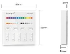 Mi-light RGB-CCT draadloze opbouw schakelaar 2.4G LED0202-2