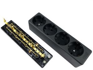 Enzo Tafelcontactdoos RA 4V langwerp.ZWART PQ 6871930-2