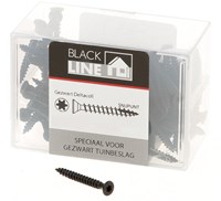 Blackline Spaanplaatschroef Hcp Zwart Pk Torx TX25 +Snijpunt 6.0X50/30 | 50 stuks - 6904.20.16050