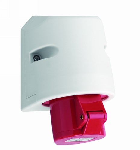 QwattPro CEE Wandcontactdoos ABS IP44 400V/32A/4p+A/6h rood - 2042014 - 2042014