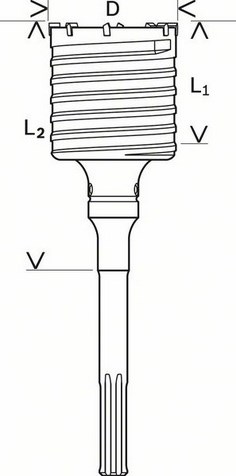 Bosch Accessoires 90mm Doosboor SDS-max-9 - F00Y145198-2
