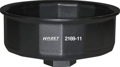 HAZET Oliefitersleutel 2169-11 · 1/2 inch (12,5 mm) vierkant hol · Buiten-14-kant-profiel · SW 84 mm