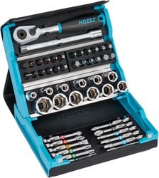 HAZET SmartCase dopsleutelset 2200SC-2 | 1/4 inch (6,3 mm) zeskant massief, 1/4 inch (6,3 mm) vierkant hol | Buitentwaalfkant tractieprofiel, Sleufprofiel, Kruiskop profiel PH | 50-delig