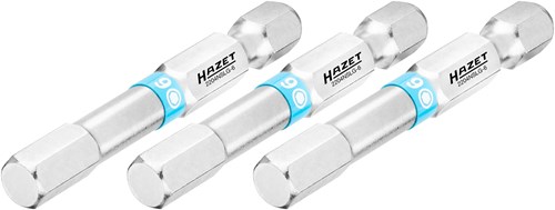 HAZET Bit 2204NSLG-6/3 · 1/4 inch (6,3 mm) zeskant massief · Binnen-zeskant-profiel · 3-delig · SW 6 mm