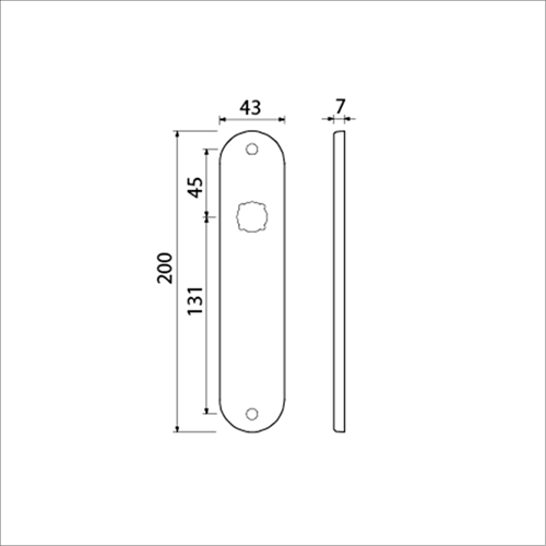 AMI Langschild 200/1/7 Blind F-1 - 212100-2