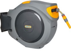 Hozelock Muurhaspel inclusief 40 meter Ø 12,5 mm slang, startset koppelingen & tuinspuit 2595R0000
