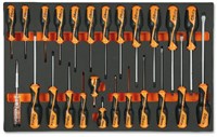 Beta M195 Zachte inlegbak met Beta Grip schroevendraaiers voor Phillips® kruiskopschroeven en schroeven met Torx® profiel - 024500195 024500195