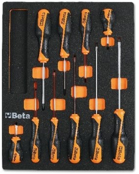 Beta M209 Zachte inlegbak met Beta Grip schroevendraaiers voor sleuf en Phillips® kruiskop schroeven - 024500209 - 024500209