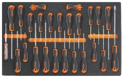 Beta M213 Zachte foam inlegbak met Beta Easy schroevendraaiers met sleuf | Phillips® en Torx® profiel - 024500213 - 024500213